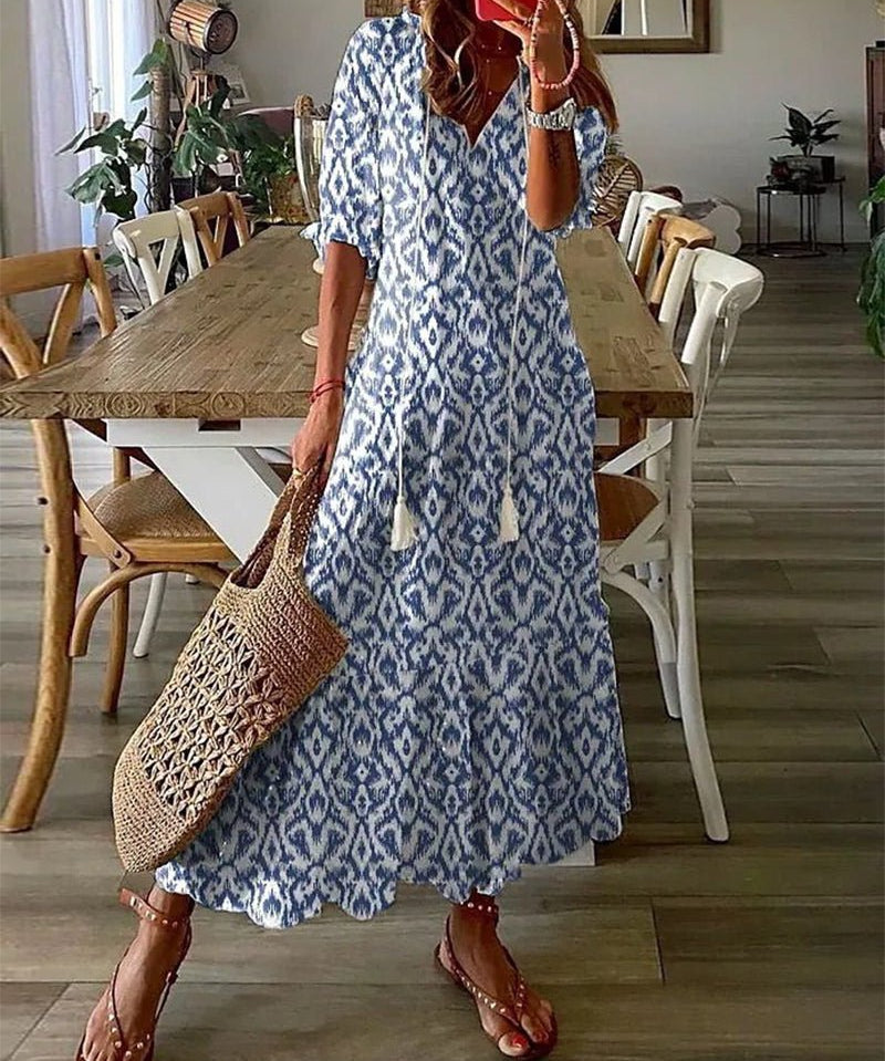 Luna | Vestido Midi de Estilo Boho Sem Esforço
