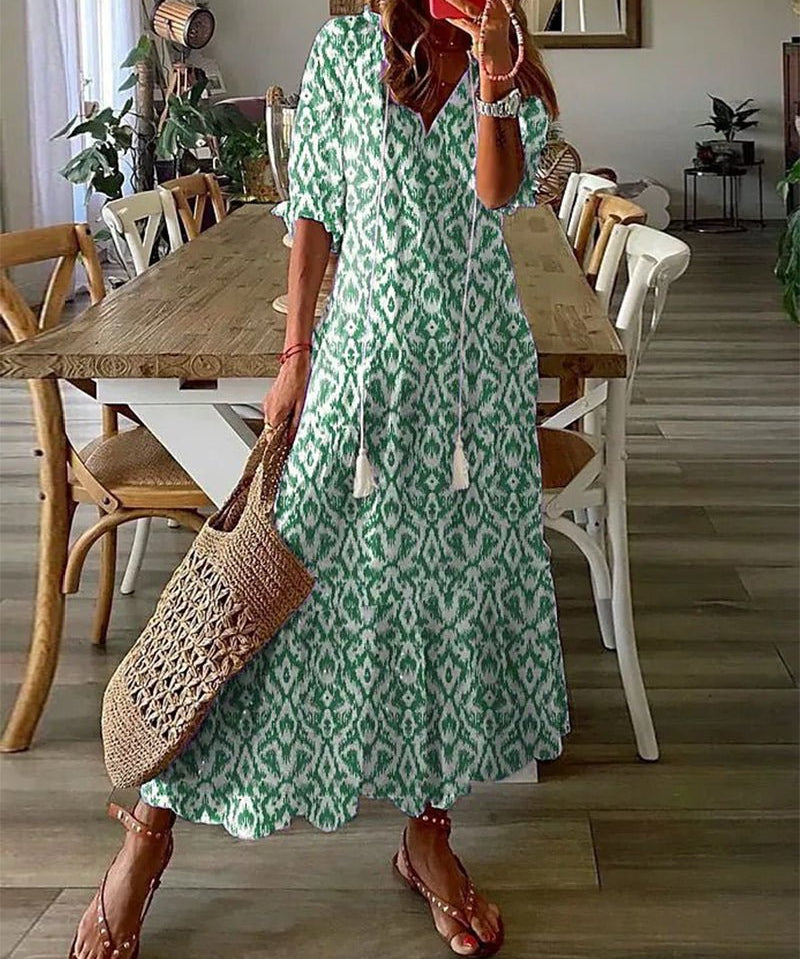 Luna | Vestido Midi de Estilo Boho Sem Esforço
