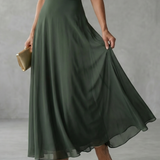 Carolina - Vestido Midi Drapado com Ombro Descoberto