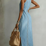 Julia™ | Vestido de denim com rendas retro