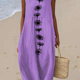 Emília - Vestido Midi Floral Violeta