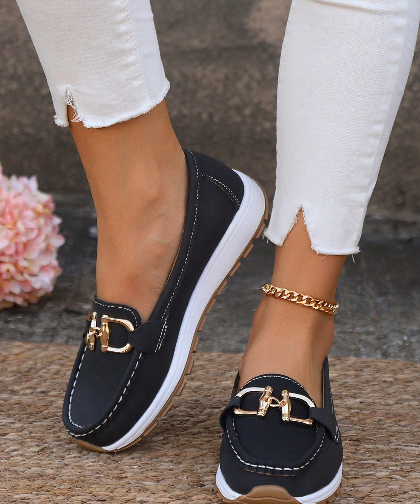 Elisa - Mocassins com Fivela Plana