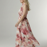 Graça - Vestido Midi com Decote Franzido