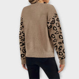 Sabrin - Sweater Casual com Design de Leopardo