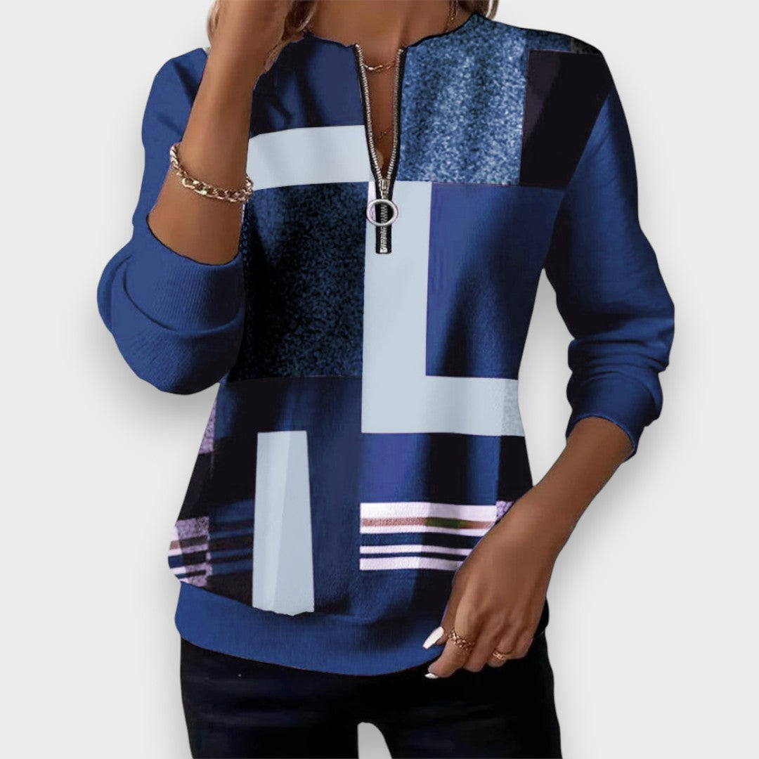 Margaret | Sweatshirt casual com meia abertura