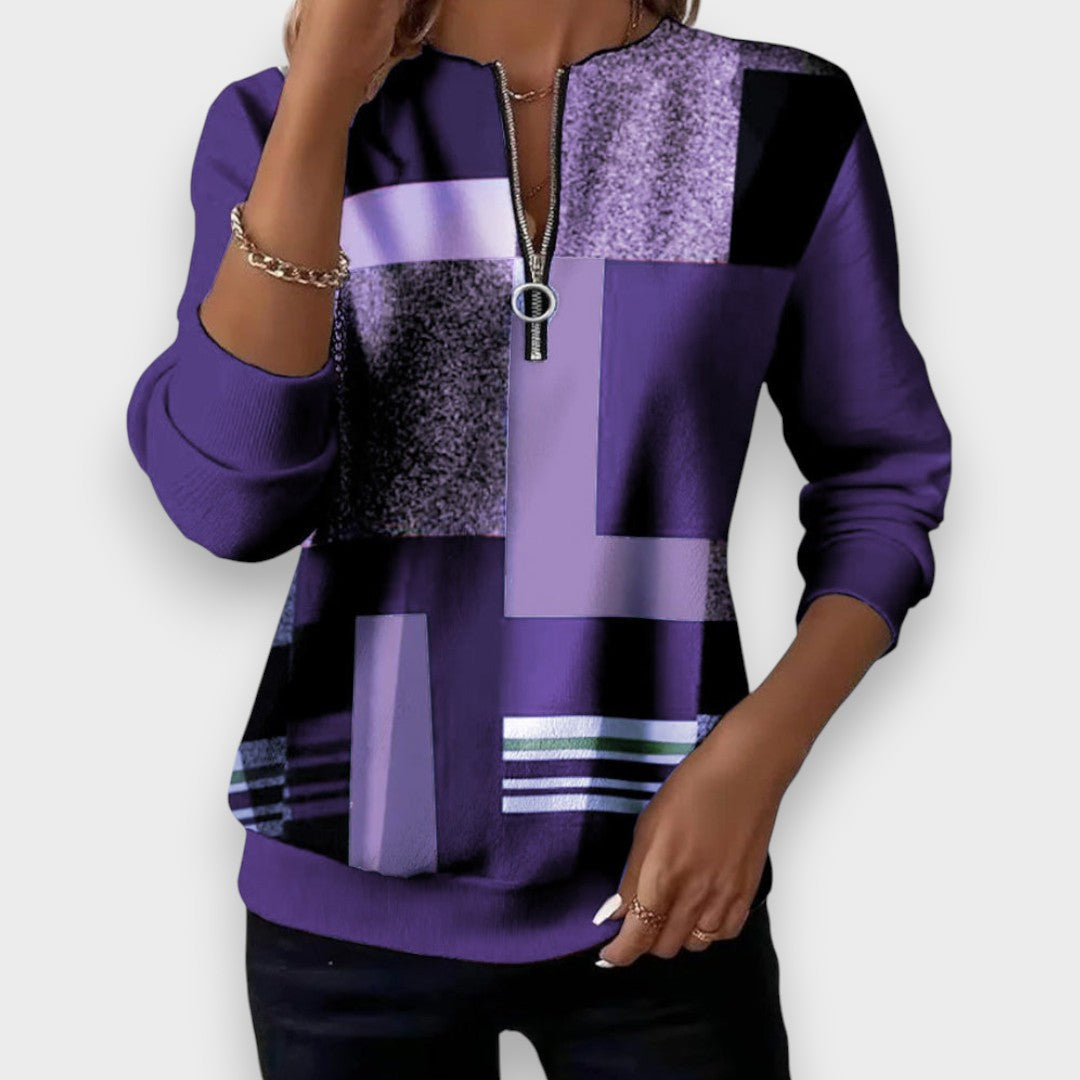 Margaret | Sweatshirt casual com meia abertura