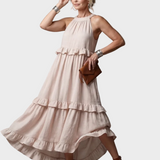 Katia - Vestido Maxi com Halter e Babados