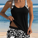 Nádia | Conjunto Tankini com Calções Estampados