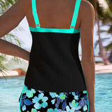 Frederica | Conjunto Tankini com Calções às Riscas