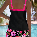 Frederica | Conjunto Tankini com Calções às Riscas