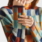 Kimberly | Sweater de gola alta com padrão patchwork