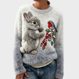 Lucy | Sweater de pelúcia com coelho de Natal