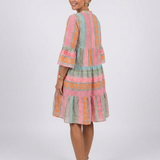 Maelle | Vestido de Comprimento até ao Joelho com Decote em V e Estampa Geométrica
