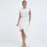 Maja - Vestido Assimétrico com Ombros Estruturados