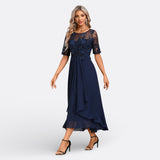 Mariana - Vestido de Renda com Manga Curta