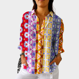 Blusa leve e colorida com estampado