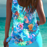Trudy – Tankini elegante com efeito de barriga lisa e calções coordenados