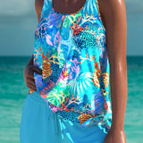 Trudy – Tankini elegante com efeito de barriga lisa e calções coordenados