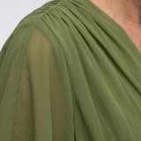 Elysia | Vestido Midi com Decote em V e Cintura Drapada