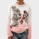Lucy | Sweater de pelúcia com coelho de Natal