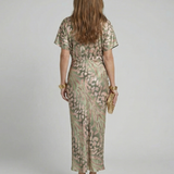 Coralie | Vestido Midi com Decote em V e Cintura Torcida