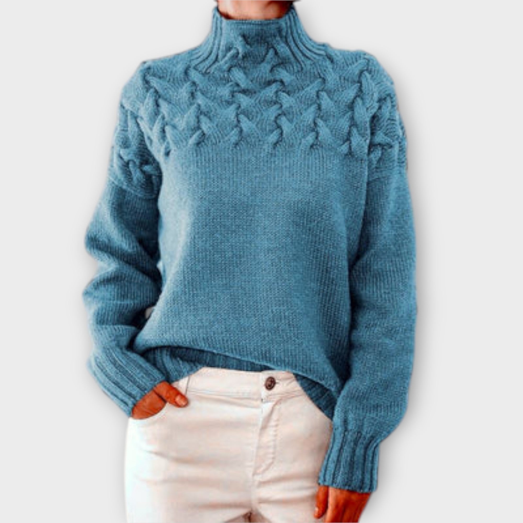 Eva - Pullover Isolante com Detalhe de Tricô de Corda