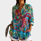Blusa de Arte Ocean Bloom