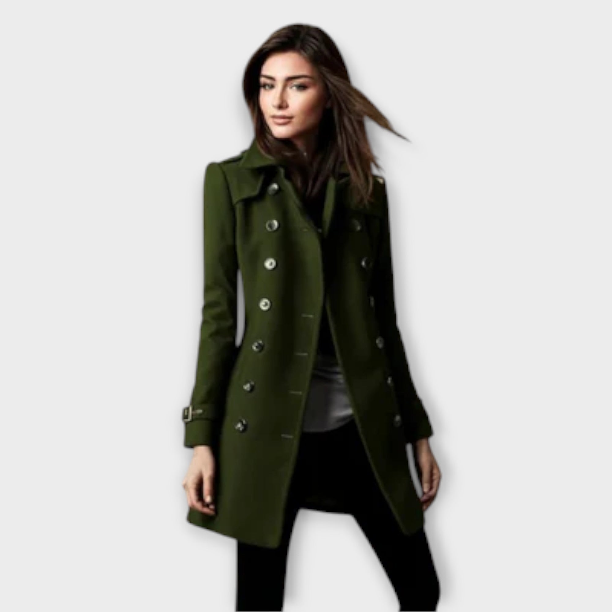 Linda - Casaco Trench de Dupla Abotoadura
