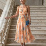 Rita - Vestido Midi com Decote Halter Suave