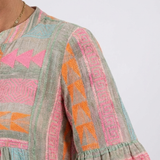 Maelle | Vestido de Comprimento até ao Joelho com Estampa Geométrica e Decote em V