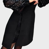 Iwona - Vestido elegante com mangas bufantes brilhantes