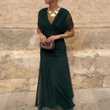 Louise | Vestido Maxi de Festa Elegante com Decote em V