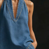 Sandra - Conjunto Col Halter Jeans
