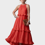 Katia - Vestido Maxi com Halter e Babados
