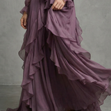 Tatiana - Vestido Maxi com Gola em Laço e Volantes