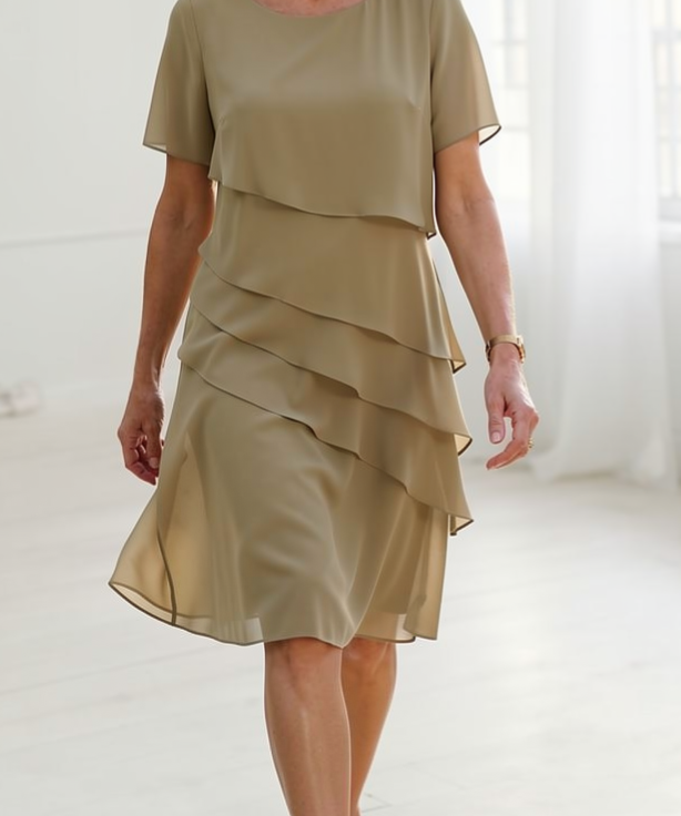 Juliette – Vestido elegante fluido com volantes
