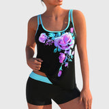 Flor – Tankini floral com calções, efeito ventre plano