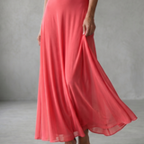 Carolina - Vestido Midi Drapado com Ombro Descoberto