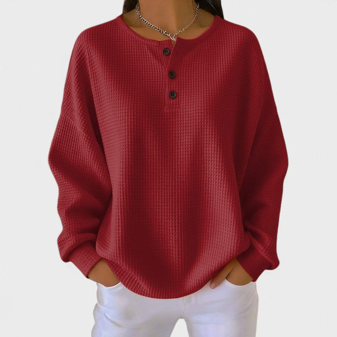 Piper | Pullover de Malha Waffle Confortável
