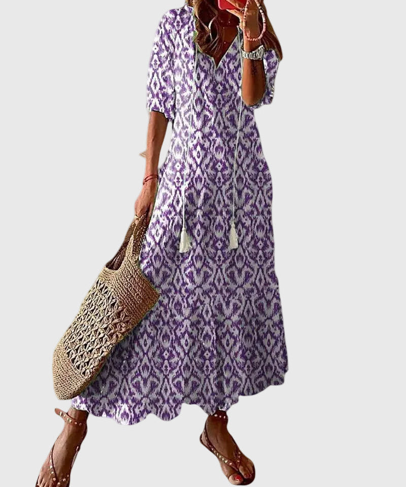 Amália | Vestido Maxi de Verão Boho Vintage