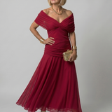 Bianca - Vestido Midi Descontraído com Ombros Descobertos