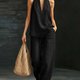 Sandra - Conjunto Col Halter Jeans