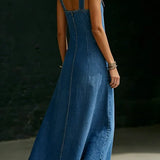 Vera™ | Vestido longo em denim com botões