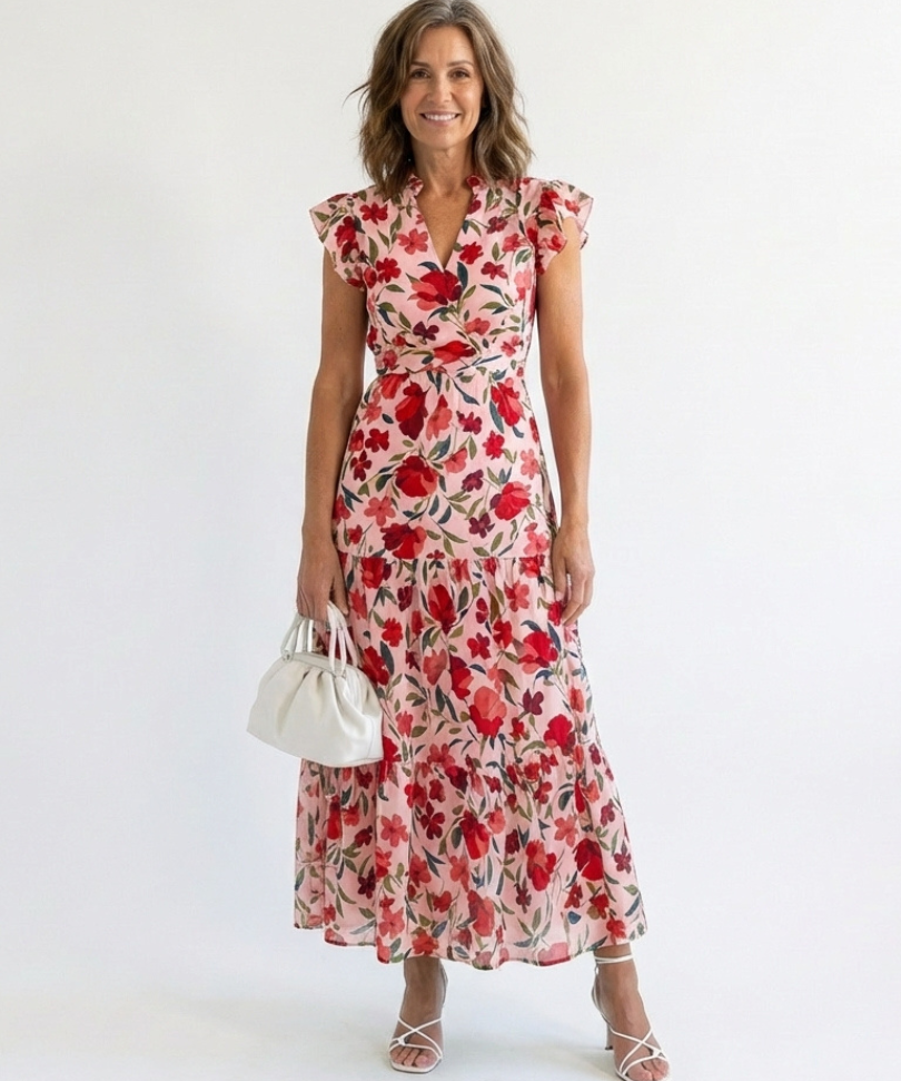 Lila | Vestido Midi Camisola Floral