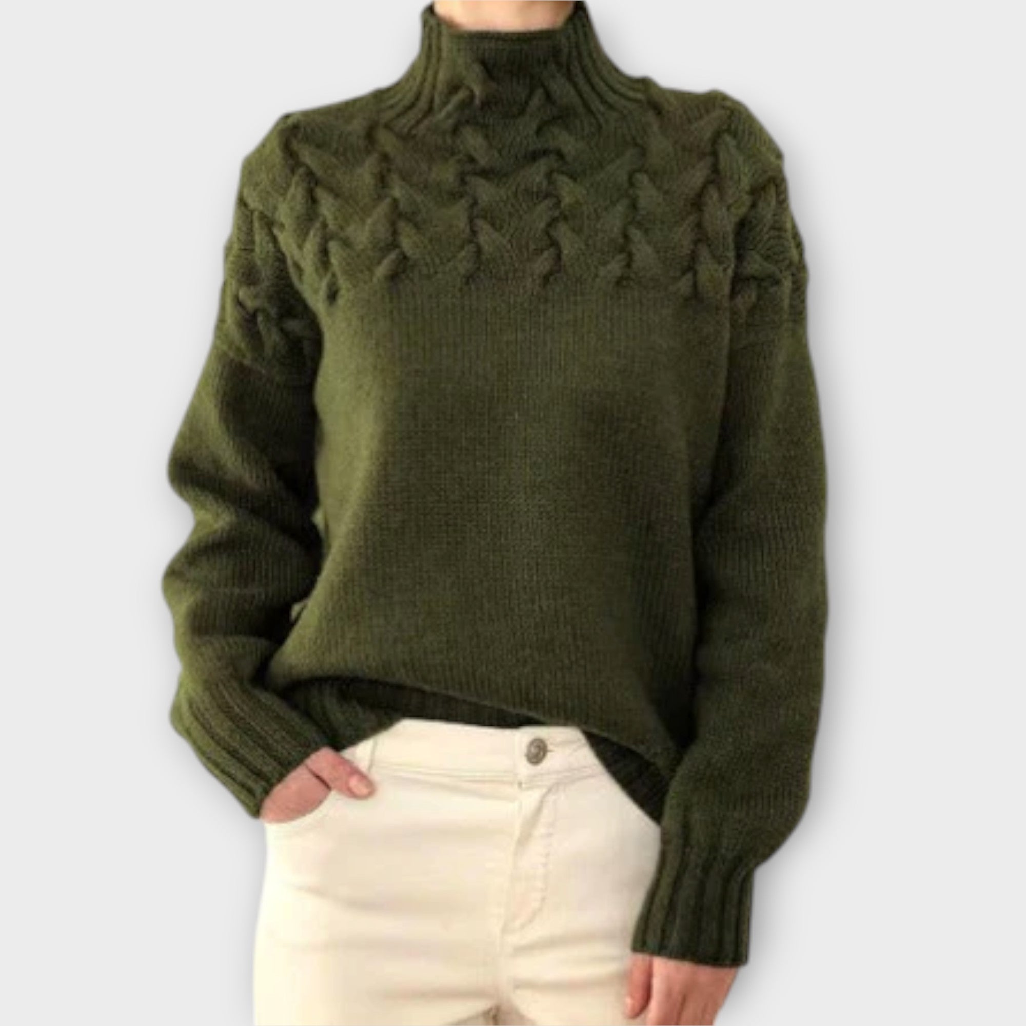 Eva - Pullover Isolante com Detalhe de Tricô de Corda