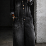 Elena™ | Macacão de denim com ombros à mostra