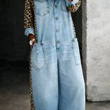Amanda™ | Macacão camisa em denim