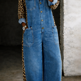 Amanda™ | Macacão camisa em denim