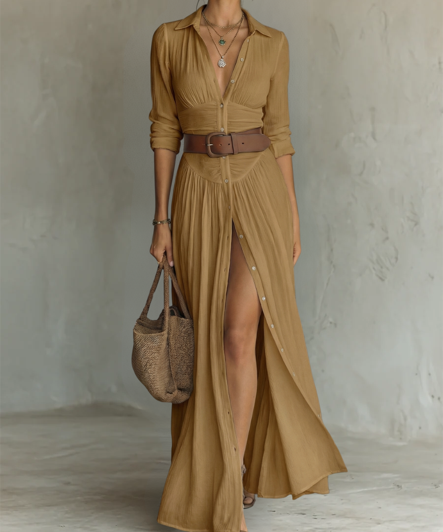 Tânia - Vestido Maxi de Linho