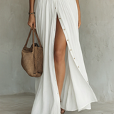 Daniela - Vestido Maxi de Linho Branco